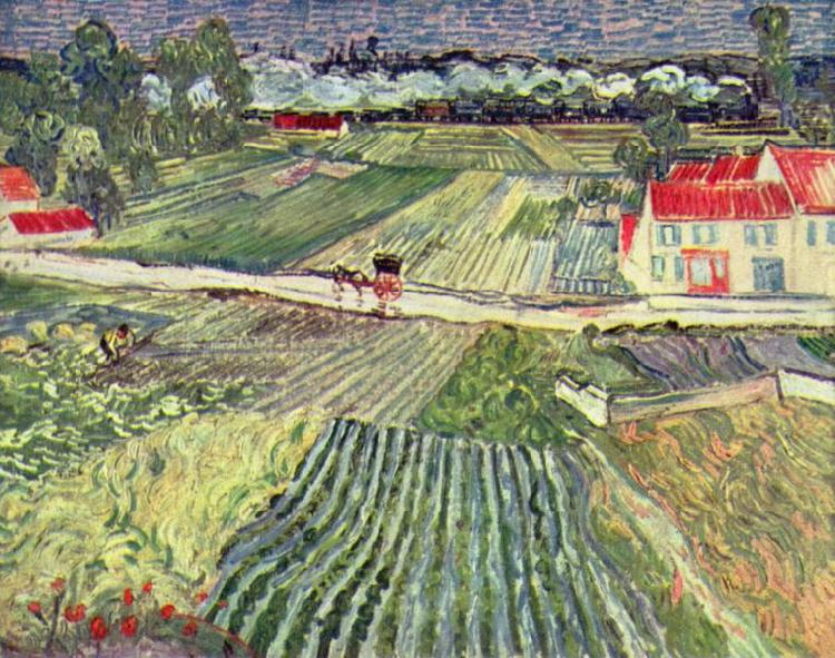 Vincent Van Gogh Landschaft bei Auvers im Regen Spain oil painting art